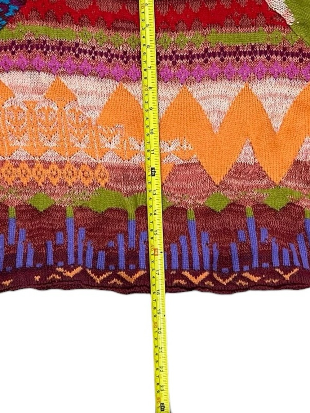Free People Sz S Sweater Lydia Monochrome Pullover Patterned Patchwork Wool Boho - Picture 6 of 8